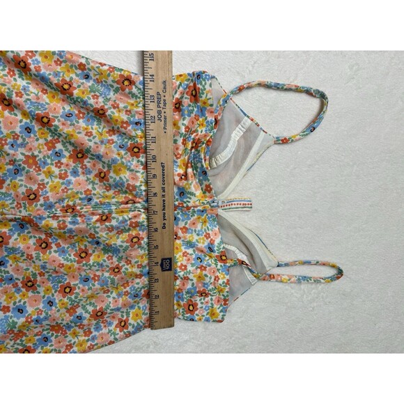 Vtg Top Shirt California Poppy Tunic Tank 70s Floral Hippie Small S slip boho - Picture 10 of 11